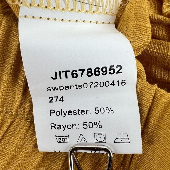 SHEIN Yellow Ruffle Hem Wide Leg Pants Size X-Small Women’s - Picture 5 of 5